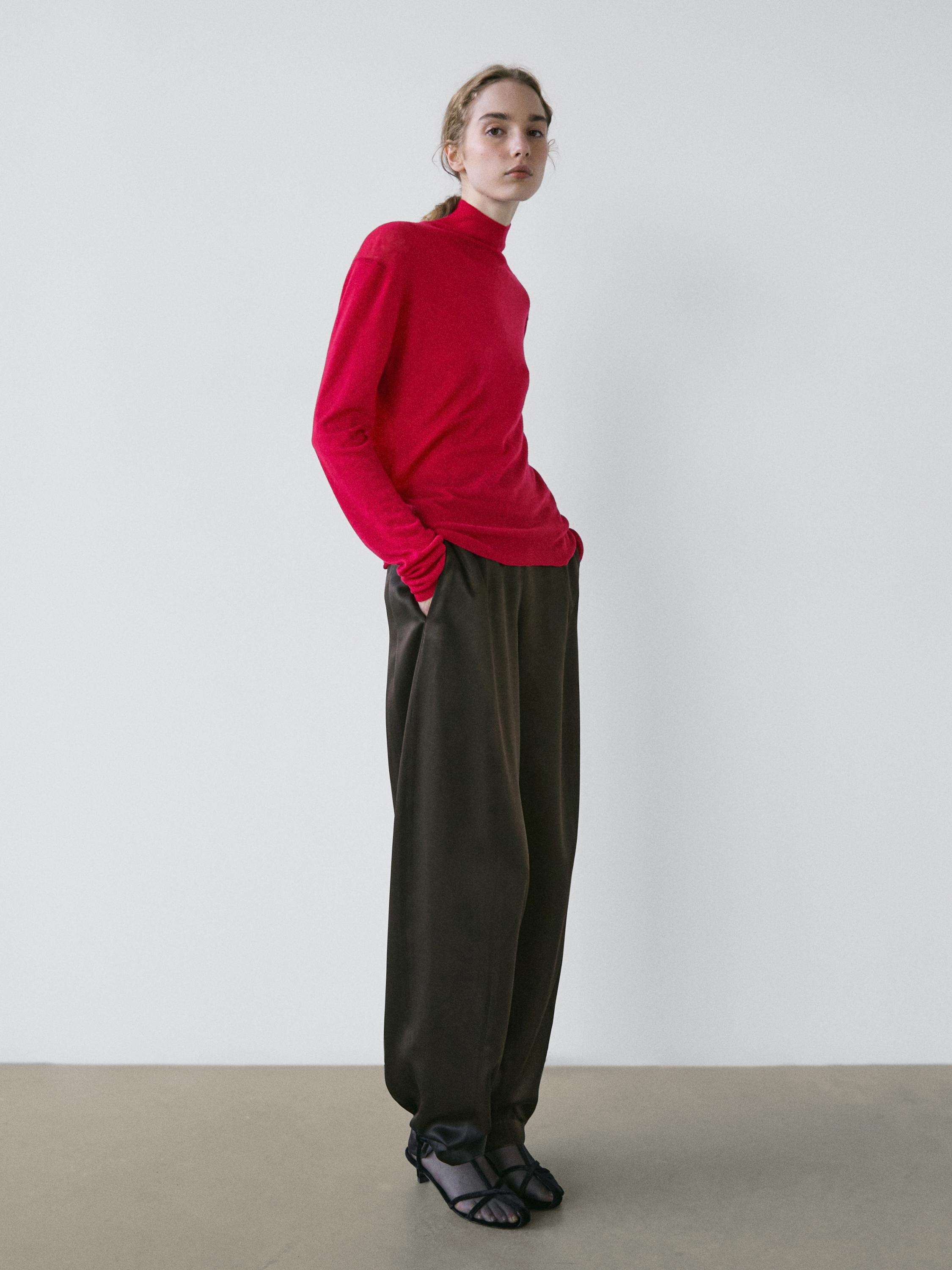 Knit 100% wool mock turtleneck sweater - STUDIO